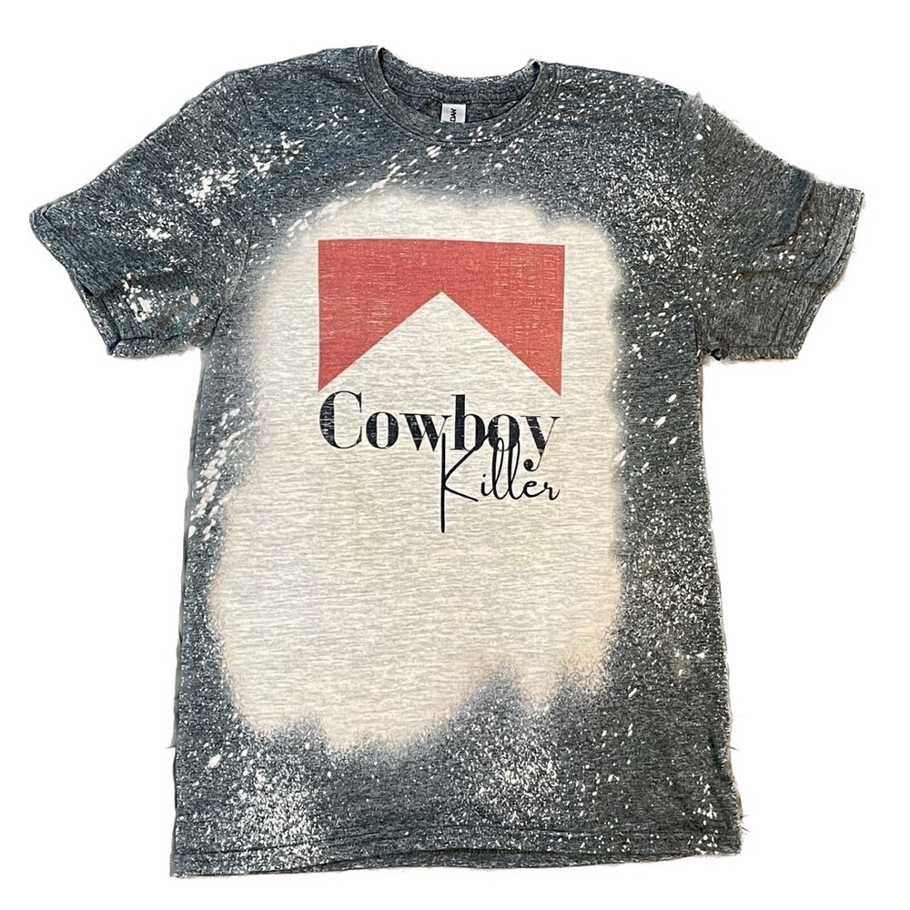 Galaxy Dyed Custom Burnout Marlboro Cowboy Killer T-Shirt Size Small